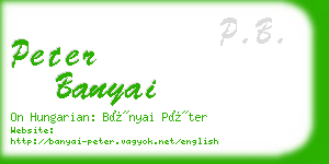 peter banyai business card